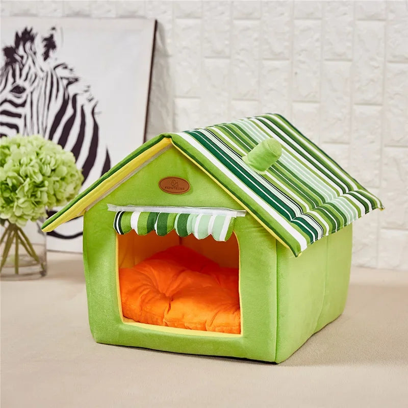 Soft Indoor Pet Dog House Removable Cover Mat Dog House Beds for Small Medium Dogs Cats Puppy Kennel Pet Tent Casa Para