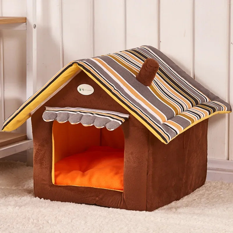 Soft Indoor Pet Dog House Removable Cover Mat Dog House Beds for Small Medium Dogs Cats Puppy Kennel Pet Tent Casa Para