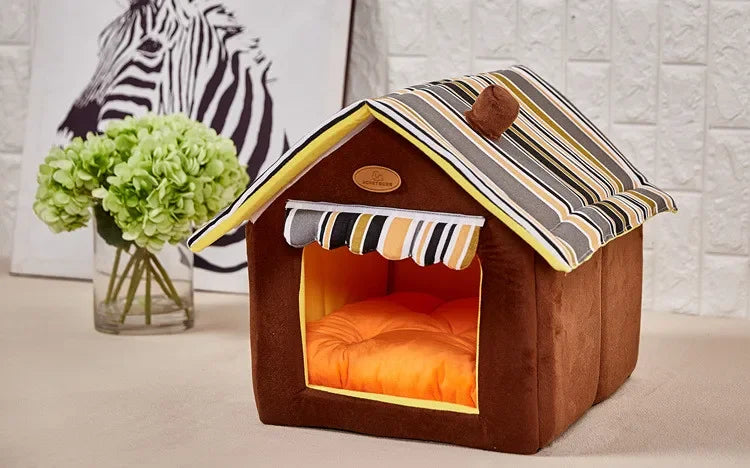 Soft Indoor Pet Dog House Removable Cover Mat Dog House Beds for Small Medium Dogs Cats Puppy Kennel Pet Tent Casa Para