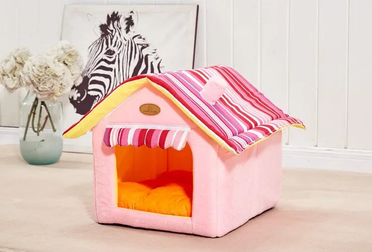 Soft Indoor Pet Dog House Removable Cover Mat Dog House Beds for Small Medium Dogs Cats Puppy Kennel Pet Tent Casa Para