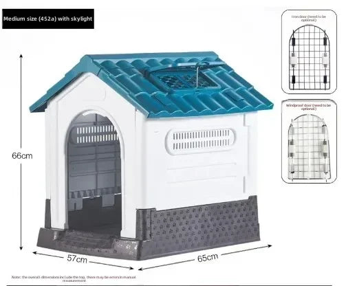 Plastic Kennel Four-season Universal Sunscreen Dog Shed Large, Medium and Small Dogs Outdoor Rainproof Pet Nest with Toilet Dog