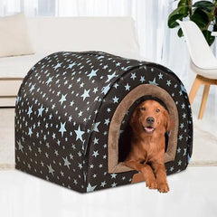 Indoor Dog House With Door Outdoor Dog House For Winter Detachable Flexible Fabric Door Cold Weather Pet Winter House Washable
