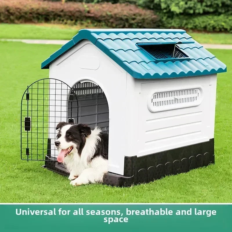 Plastic Kennel Four-season Universal Sunscreen Dog Shed Large, Medium and Small Dogs Outdoor Rainproof Pet Nest with Toilet Dog