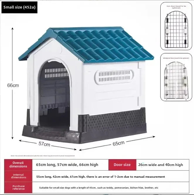 Plastic Kennel Four-season Universal Sunscreen Dog Shed Large, Medium and Small Dogs Outdoor Rainproof Pet Nest with Toilet Dog