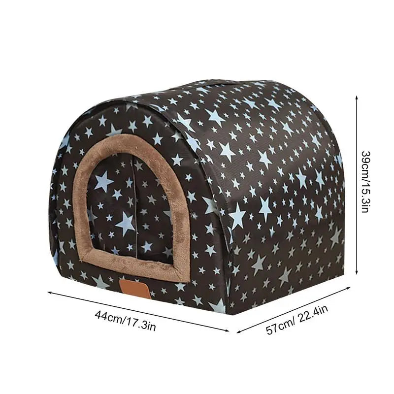 Indoor Dog House With Door Outdoor Dog House For Winter Detachable Flexible Fabric Door Cold Weather Pet Winter House Washable