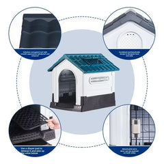 Plastic Kennel Four-season Universal Sunscreen Dog Shed Large, Medium and Small Dogs Outdoor Rainproof Pet Nest with Toilet Dog