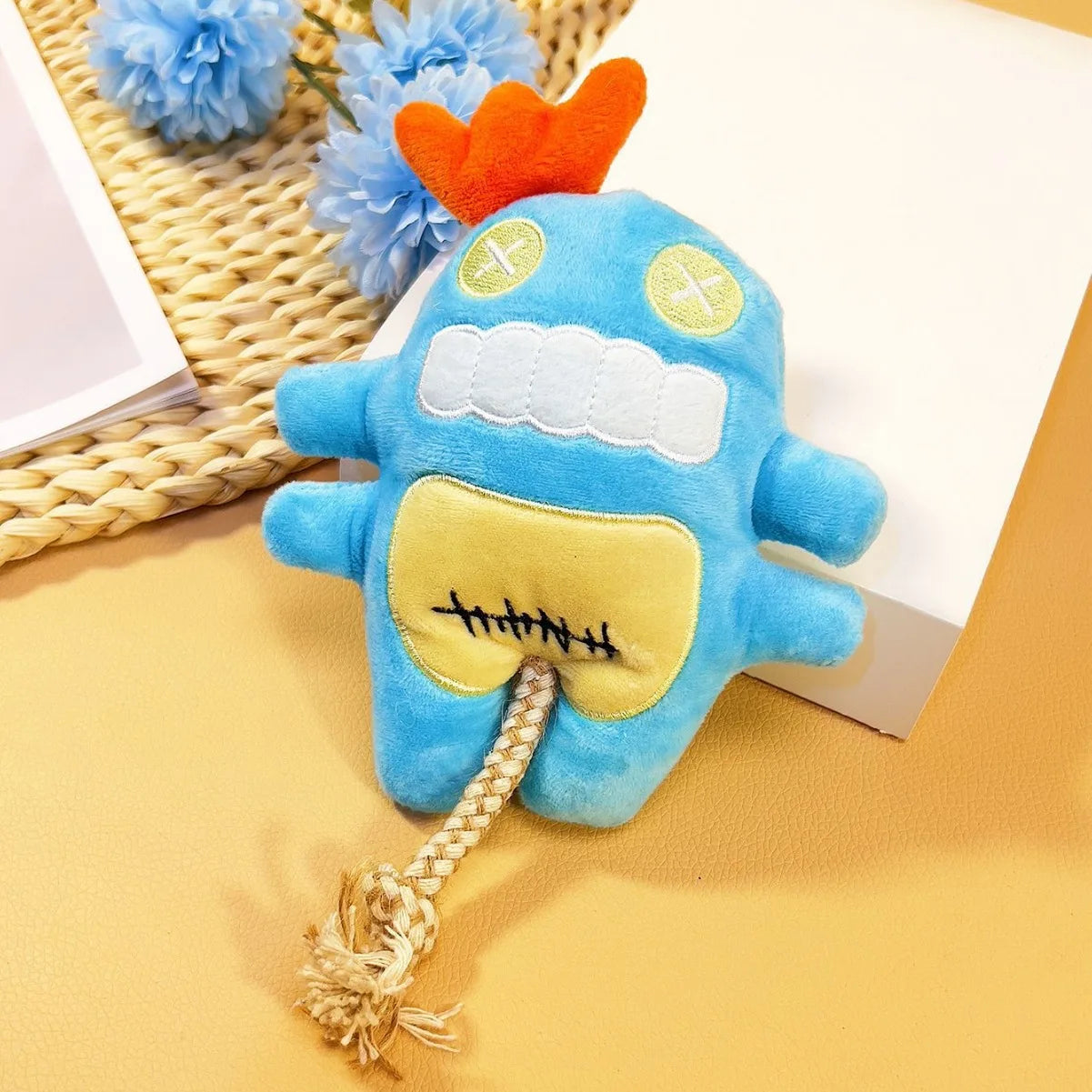 Cat and dog universal cotton rope toy pet grinding teeth gnawing sea monster toy pet play self-hi decompression