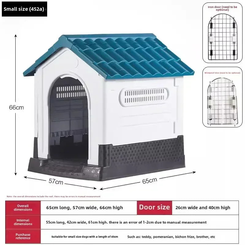Plastic Kennel Four-season Universal Sunscreen Dog Shed Large, Medium and Small Dogs Outdoor Rainproof Pet Nest with Toilet Dog