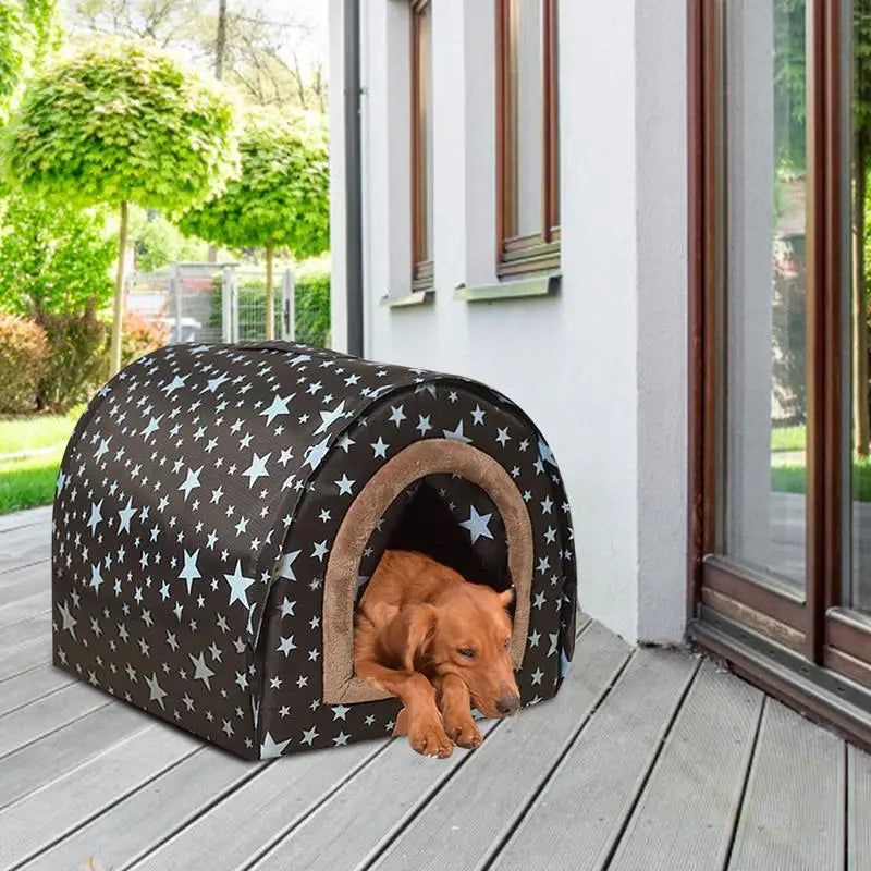 Indoor Dog House With Door Outdoor Dog House For Winter Detachable Flexible Fabric Door Cold Weather Pet Winter House Washable